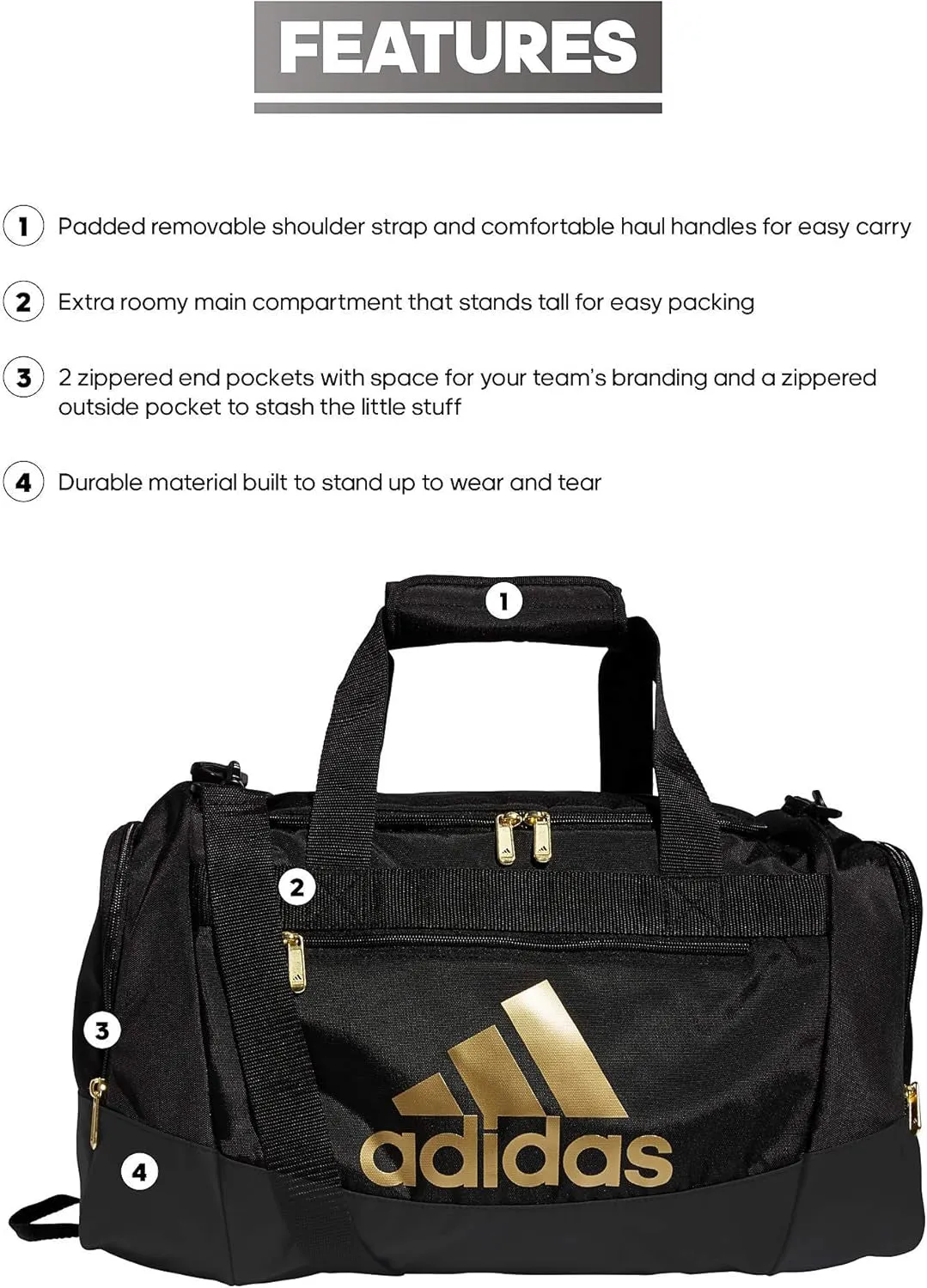 (38L) - Unisex Design Stylish Client satisfaction Black/Gold Bag Gym 4.0 Small Defender Metallic Duffel Superior