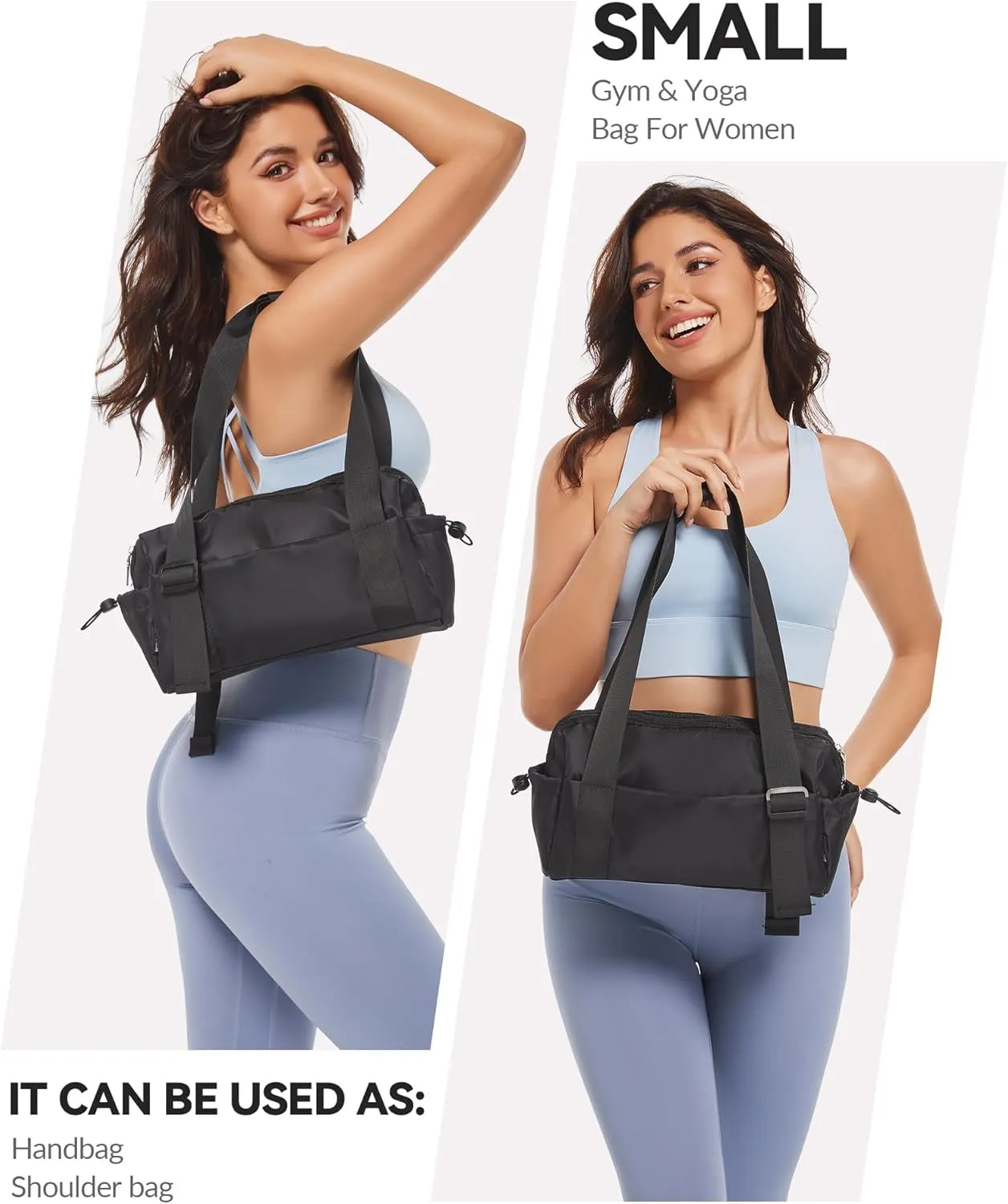 Bag Travel, Black Gym Waterproof Perfect Sports - with Mini Loved by customers Compartment Women's Duffle Comprehensive product line Stylish and Wet for