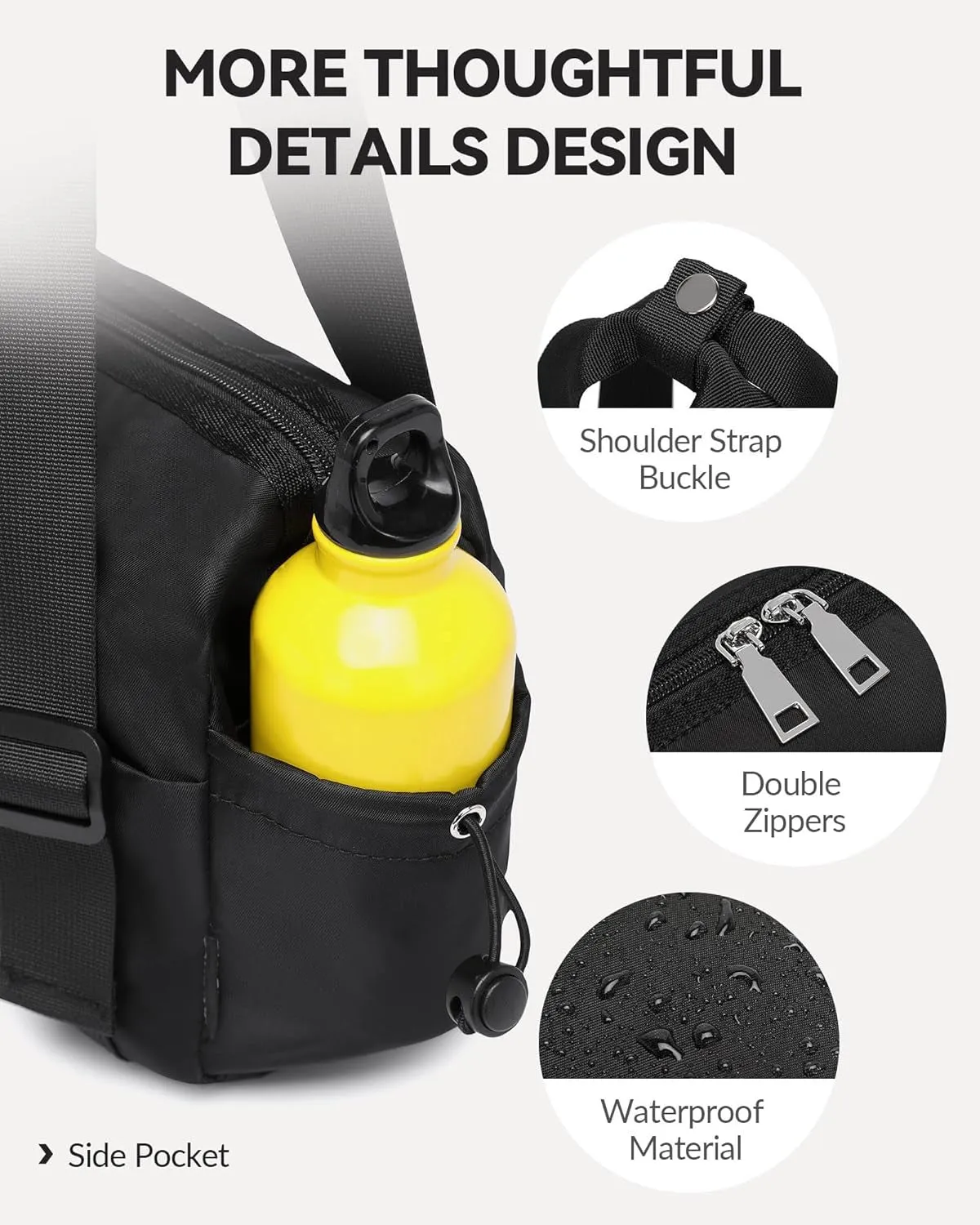 Bag Travel, Black Gym Waterproof Perfect Sports - with Mini Loved by customers Compartment Women's Duffle Comprehensive product line Stylish and Wet for