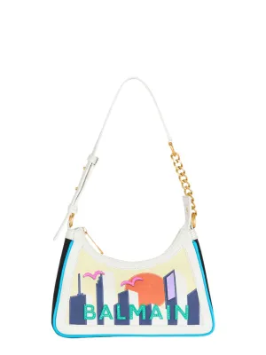 Balmain B-Army Shoulder Bag-Calf Postcard Print in Multi
