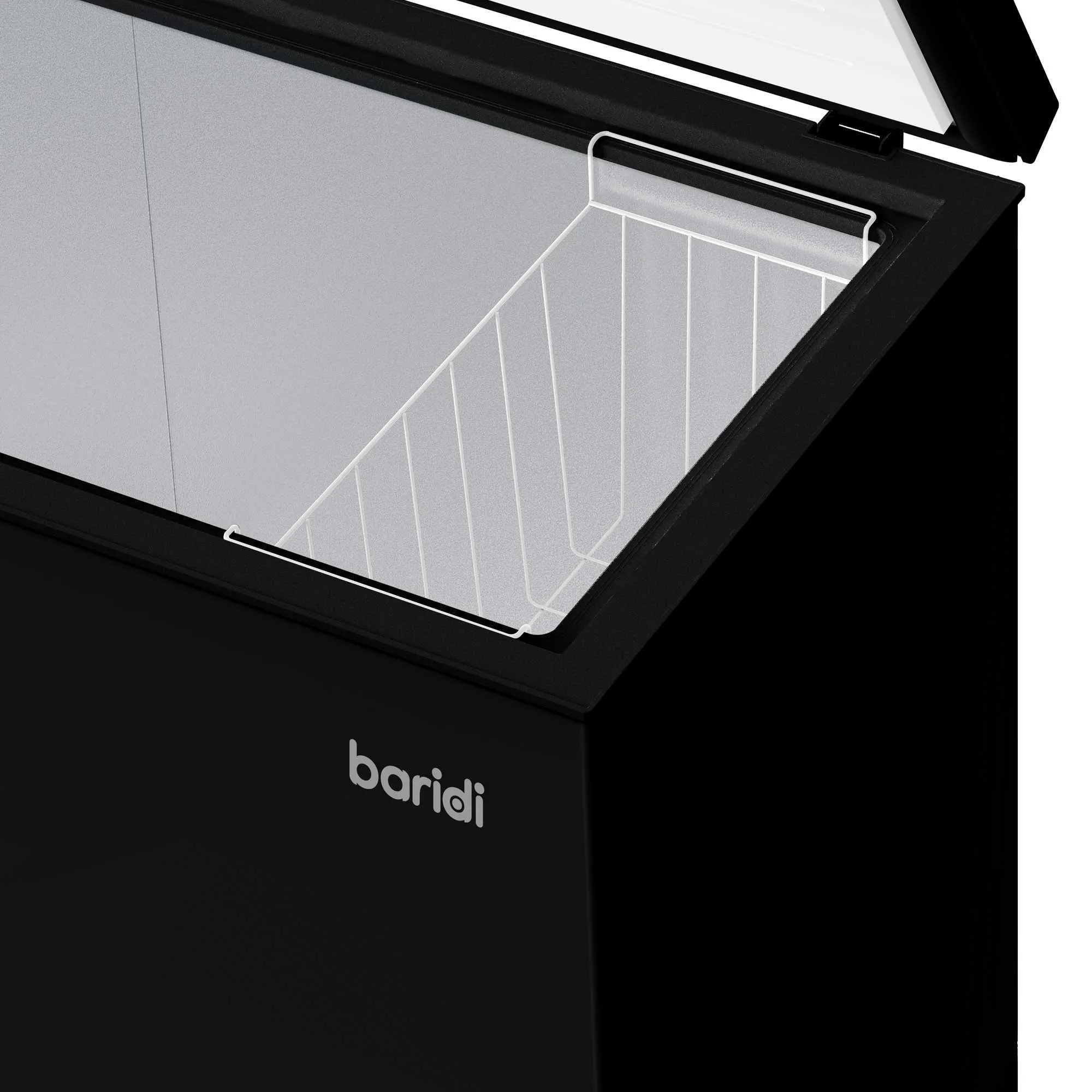Baridi Freestanding Chest Freezer, 99L, Garage and Outbuilding Safe, Adj. Thermostat, Black - DH153