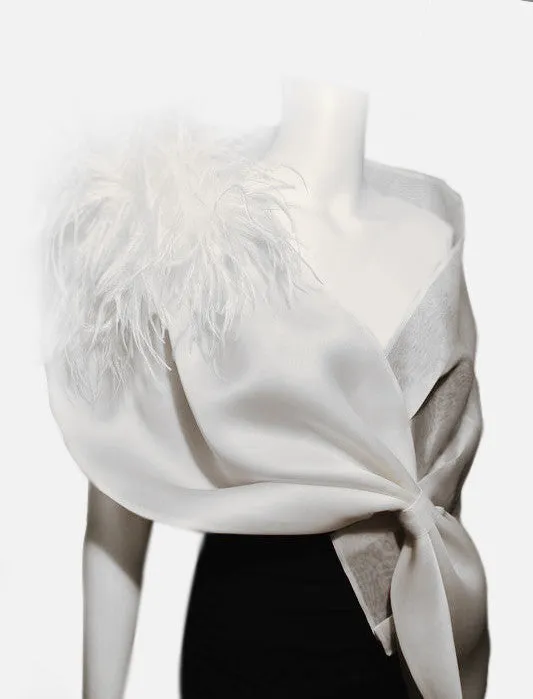 Bridal Wrap with Ostrich Feathers