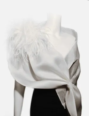 Bridal Wrap with Ostrich Feathers