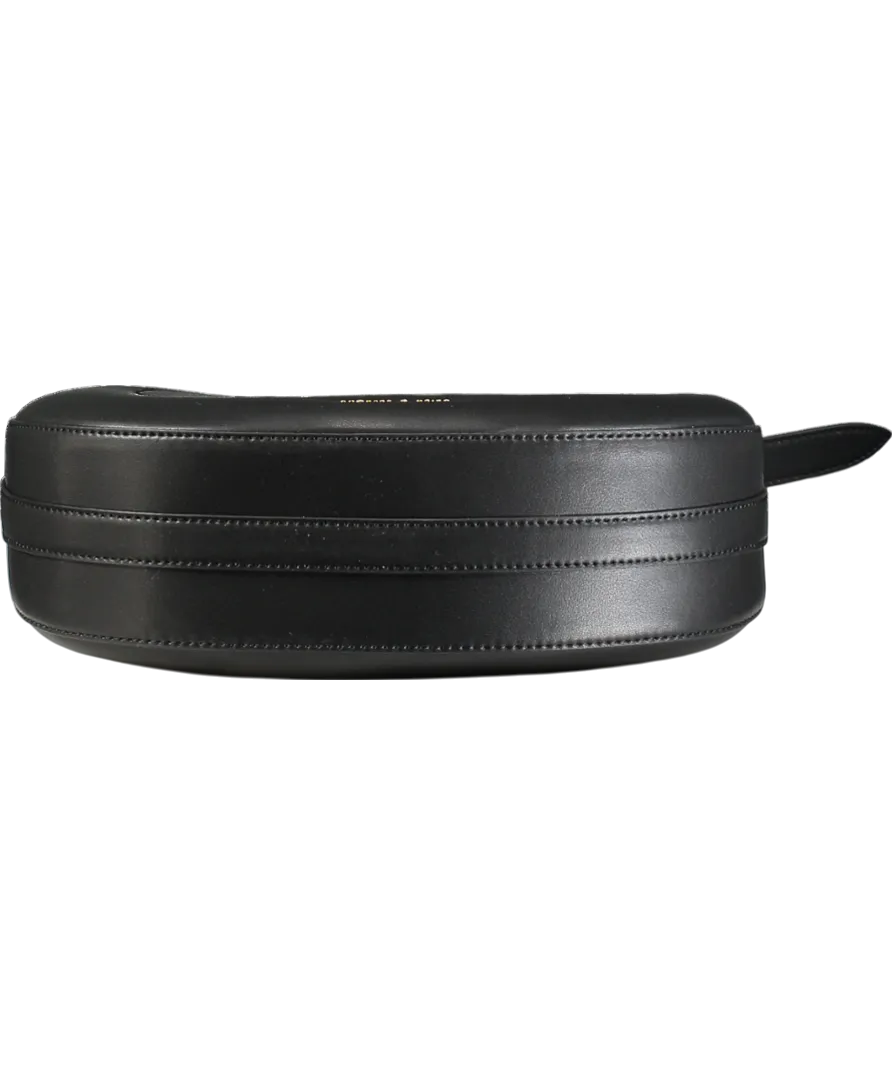 Charles & Keith Black Kora Metallic-accent Moon Bag
