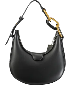 Charles & Keith Black Kora Metallic-accent Moon Bag
