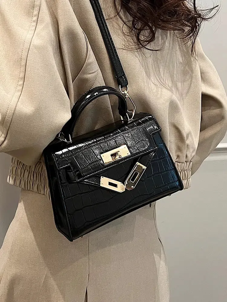 Crocodile Pattern Small Square Bag
