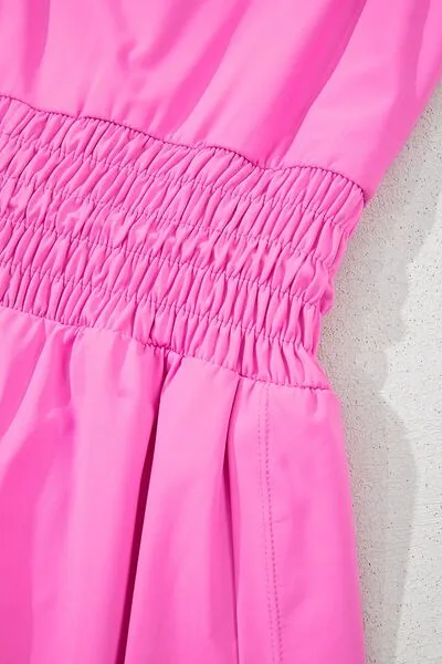Drawstring Wide Strap Romper