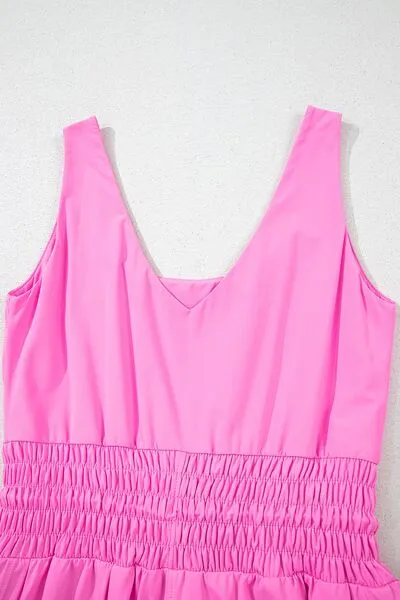 Drawstring Wide Strap Romper