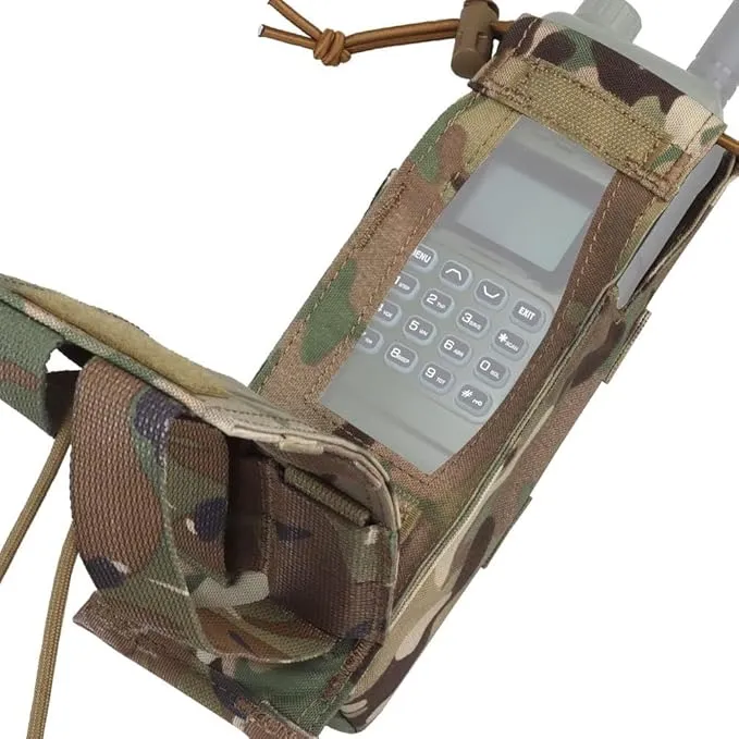 Drop-Down Radio Pouch Molle Tactical Belt Vest Radio Holster 500D Nylon Walkie Talkie Bag for PRC 148 152