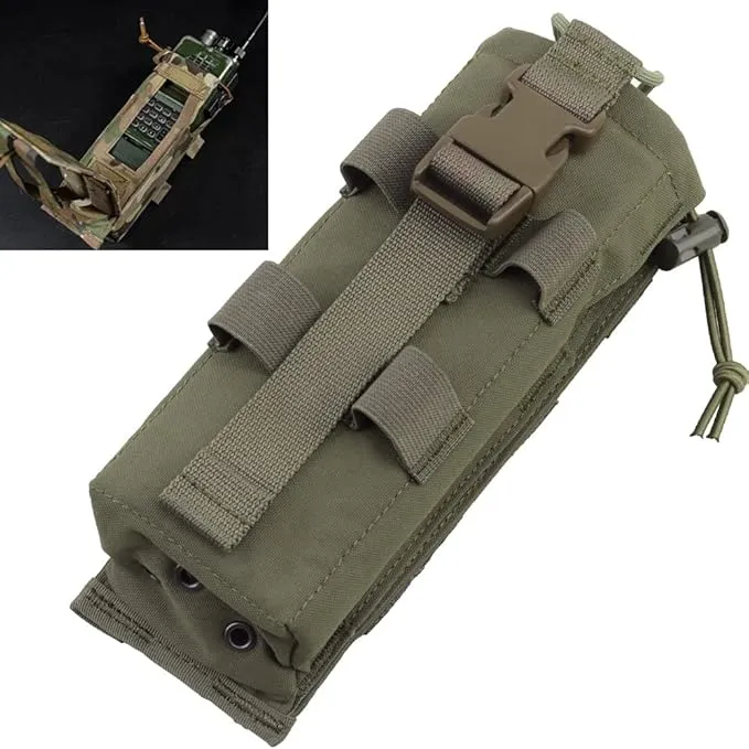 Drop-Down Radio Pouch Molle Tactical Belt Vest Radio Holster 500D Nylon Walkie Talkie Bag for PRC 148 152