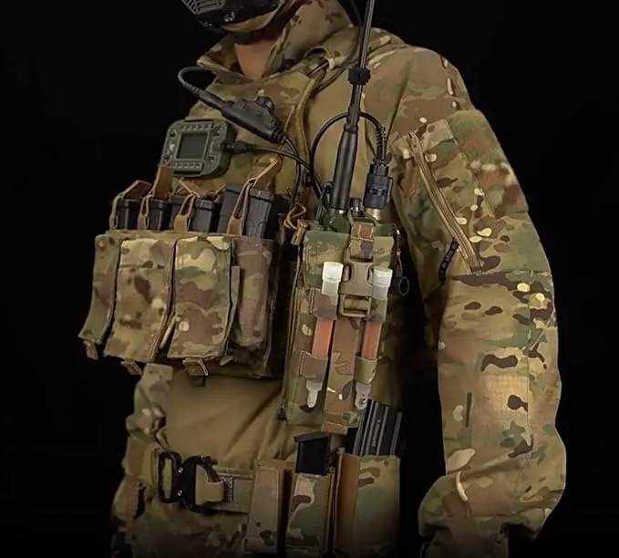 Drop-Down Radio Pouch Molle Tactical Belt Vest Radio Holster 500D Nylon Walkie Talkie Bag for PRC 148 152