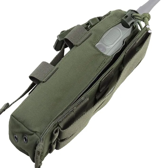 Drop-Down Radio Pouch Molle Tactical Belt Vest Radio Holster 500D Nylon Walkie Talkie Bag for PRC 148 152