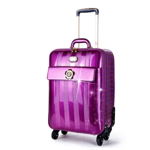 Floral Accent Light Weight Spinner Luggage [KDL8899]