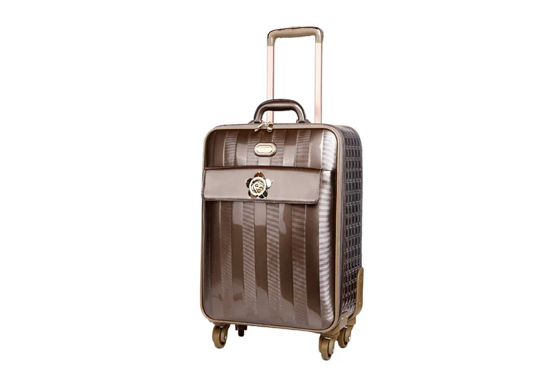 Floral Accent Light Weight Spinner Luggage [KDL8899]