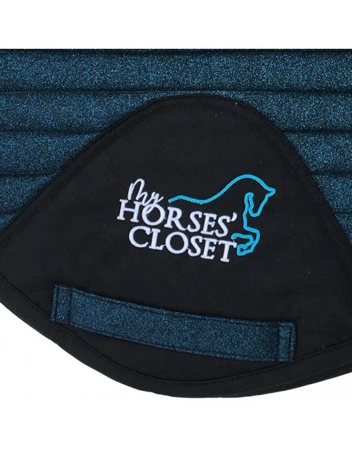 Glitter Mesh Sparkly Jumping Saddle Pad Midnight Blue