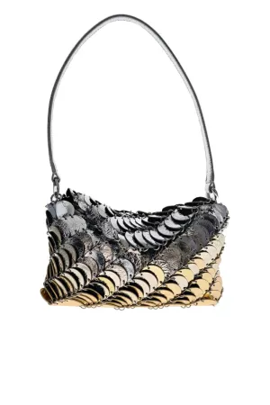 Gold Ombre Leather Disc Shoulder Bag