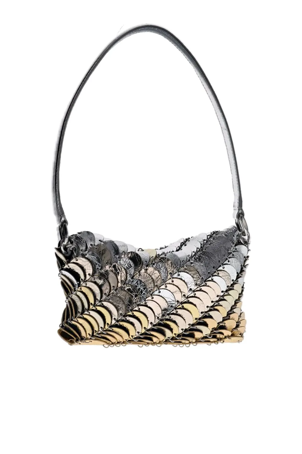 Gold Ombre Leather Disc Shoulder Bag