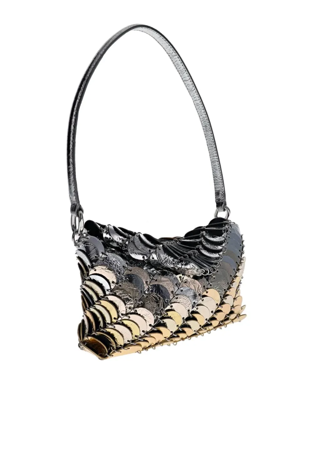 Gold Ombre Leather Disc Shoulder Bag