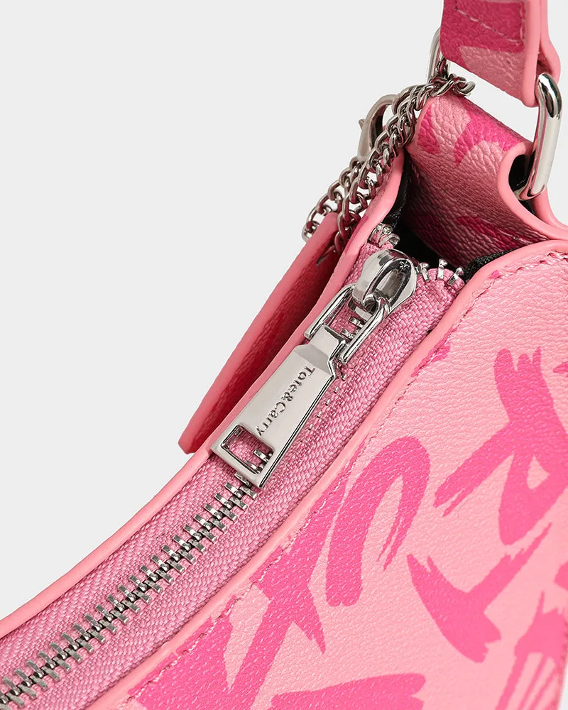 Graffiti Shoulder Bag in Pink