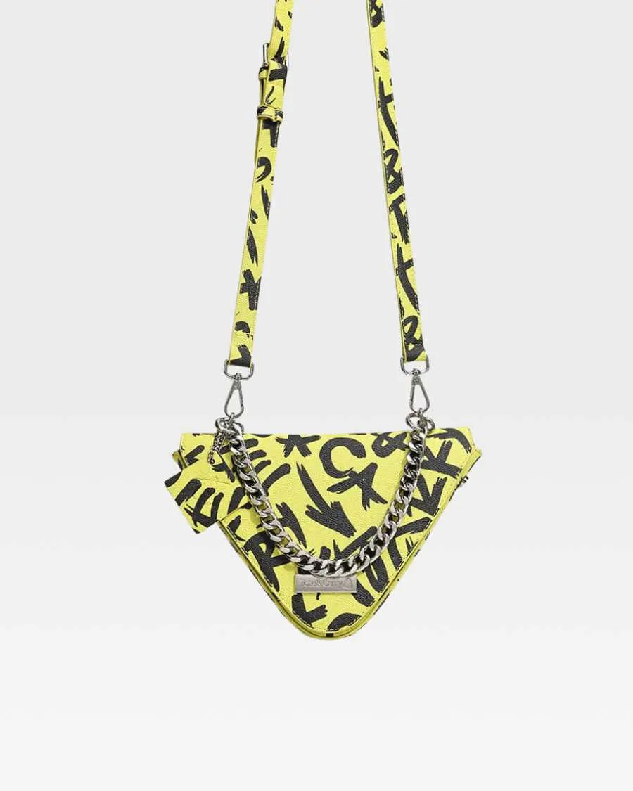 Graffiti Shoulder Bag in Yellow