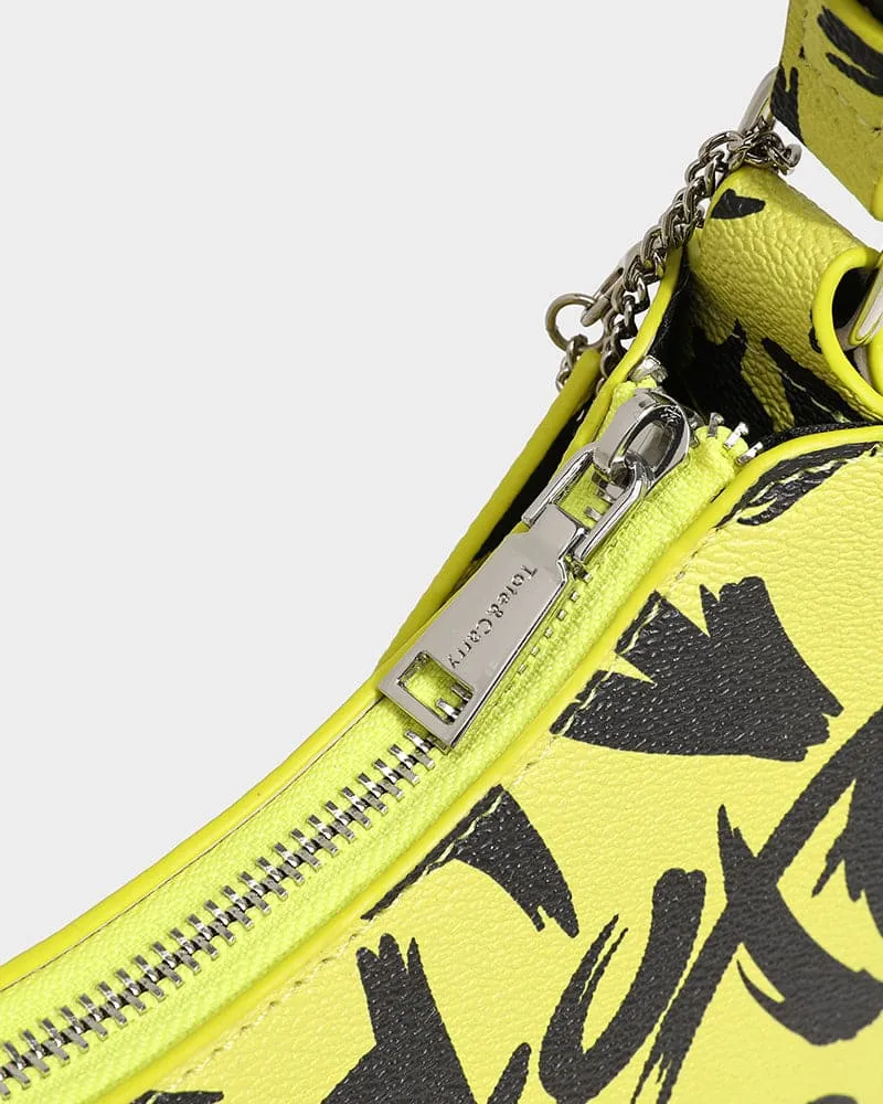 Graffiti Shoulder Bag in Yellow