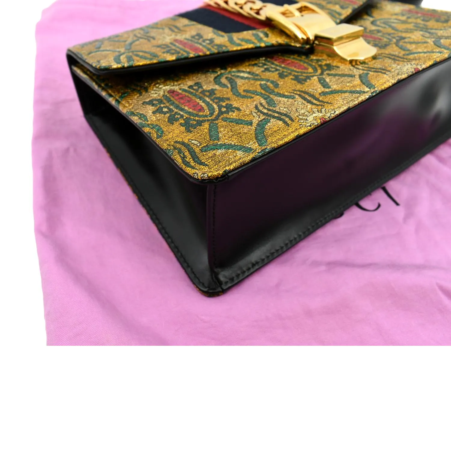 GUCCI Sylvie Small Metallic Jacquard Shoulder Bag Multicolor 421882