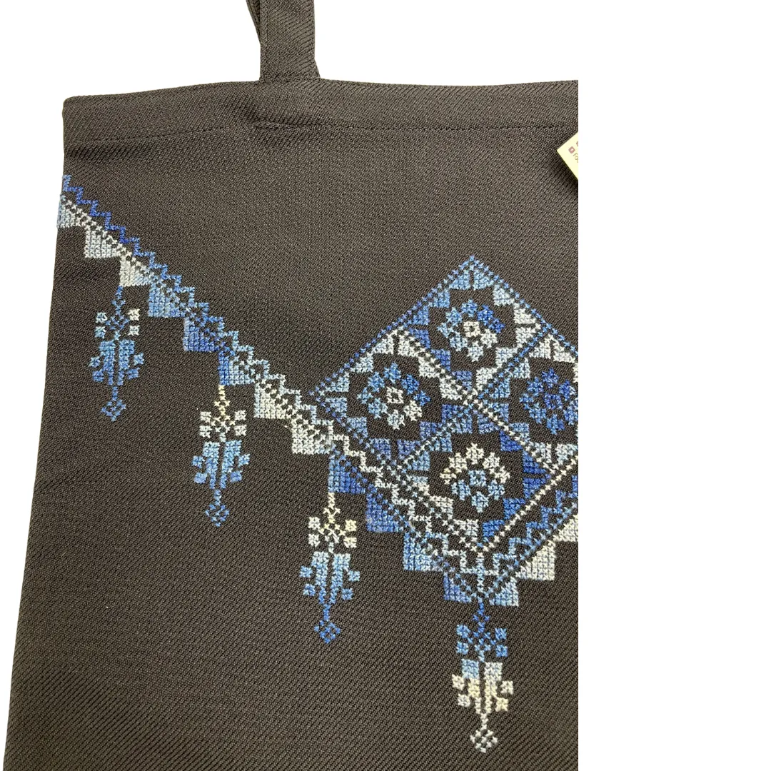 Hand Embroidered Dome & Flower Tote Bag