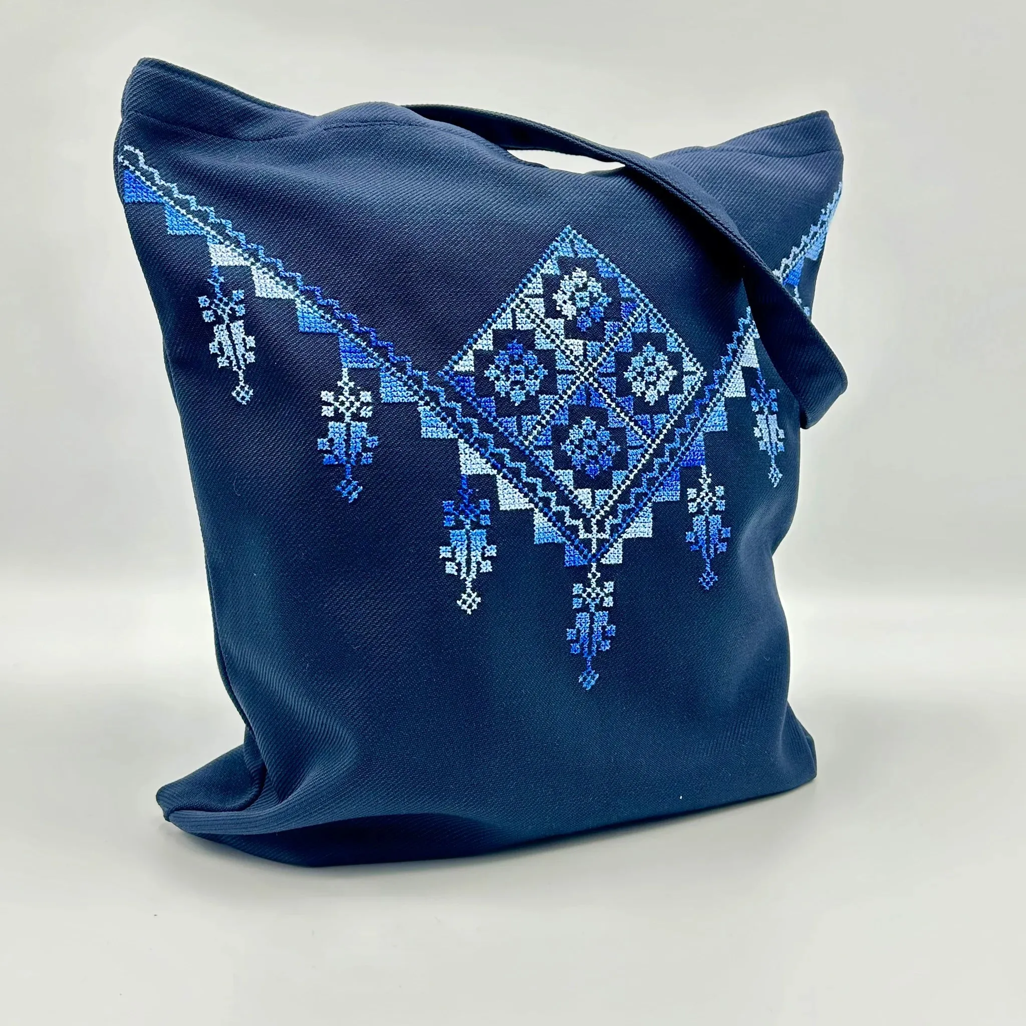 Hand Embroidered Dome & Flower Tote Bag
