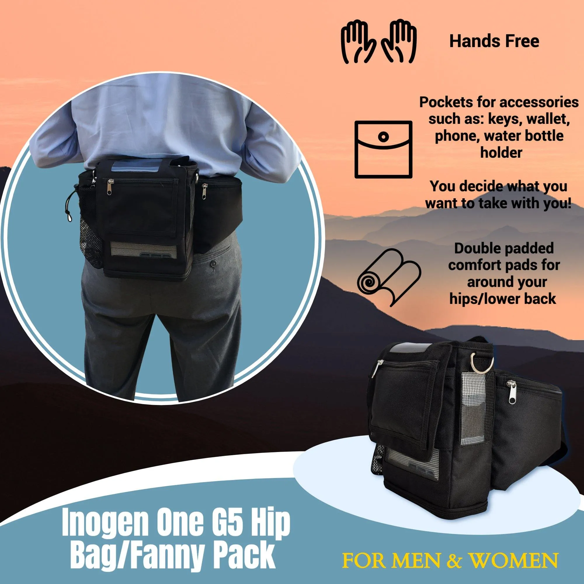 Inogen Rove 6 Hip/Fanny Bag - Black