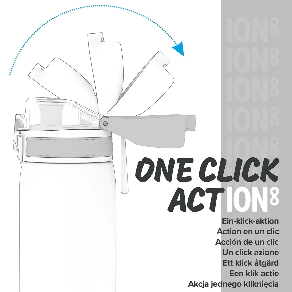ION8 Pod 400ml BPA Free Water Bottle - Grey