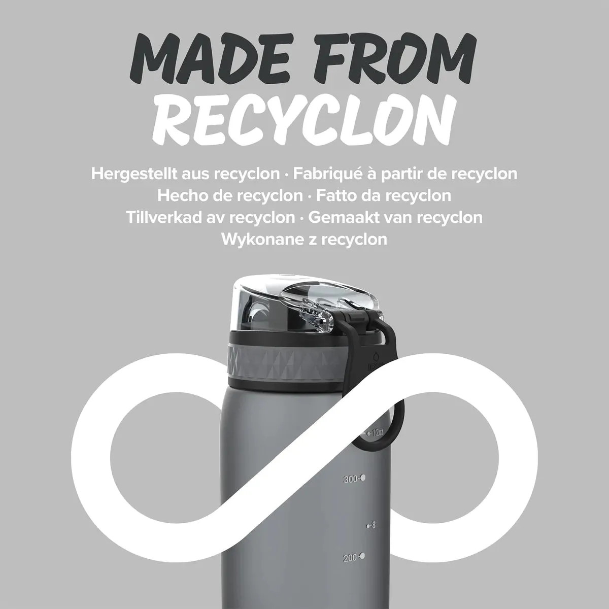 ION8 Pod 400ml BPA Free Water Bottle - Grey