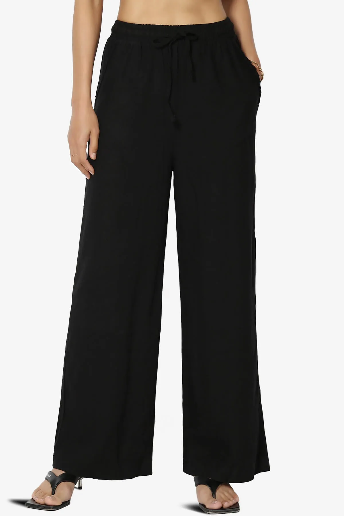 Jessica Drawstring Linen Pants