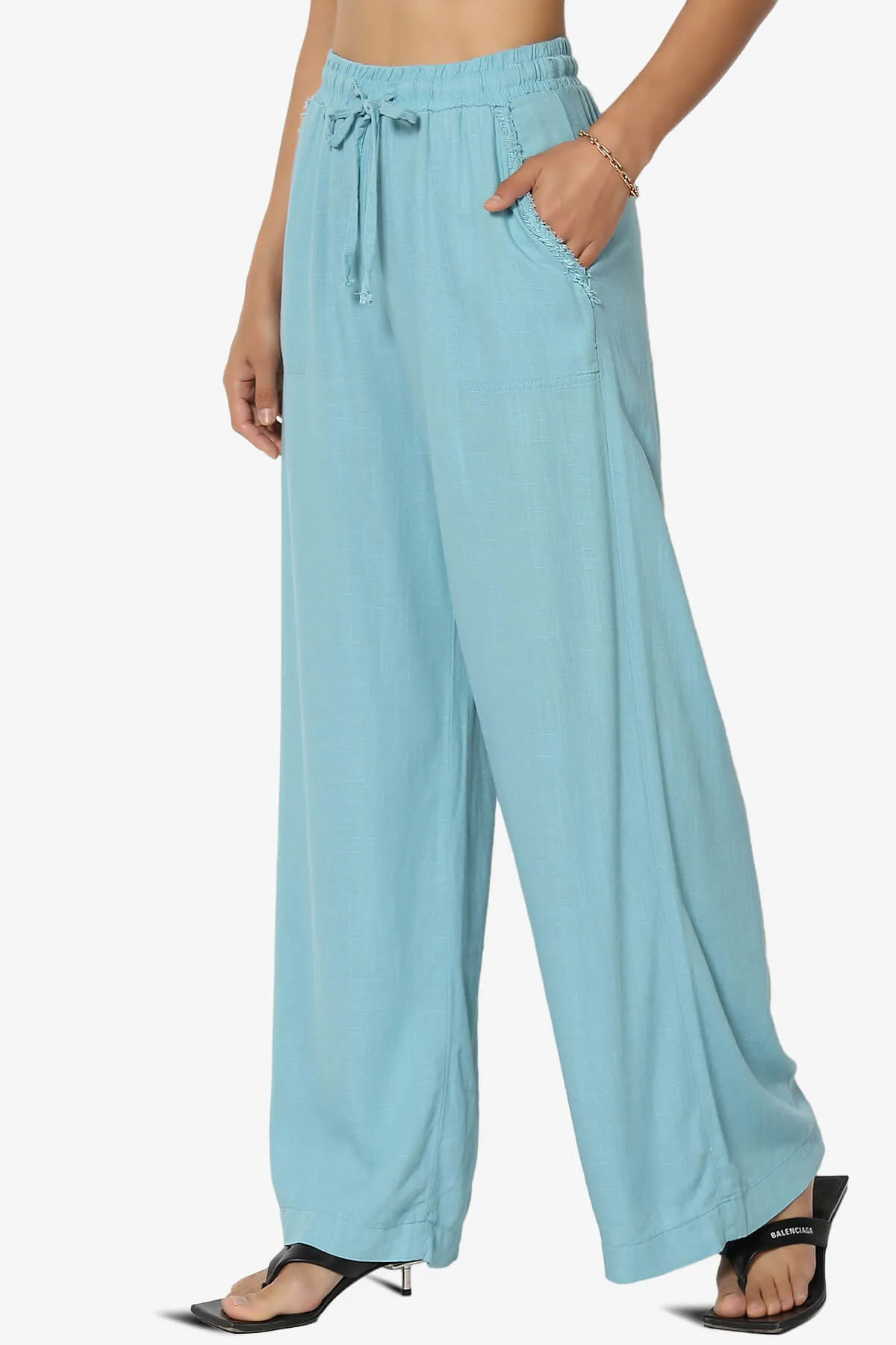 Jessica Drawstring Linen Pants