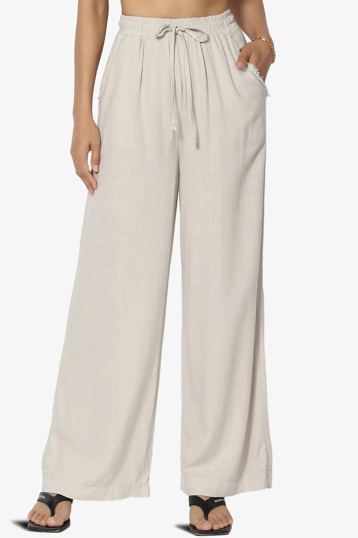 Jessica Drawstring Linen Pants