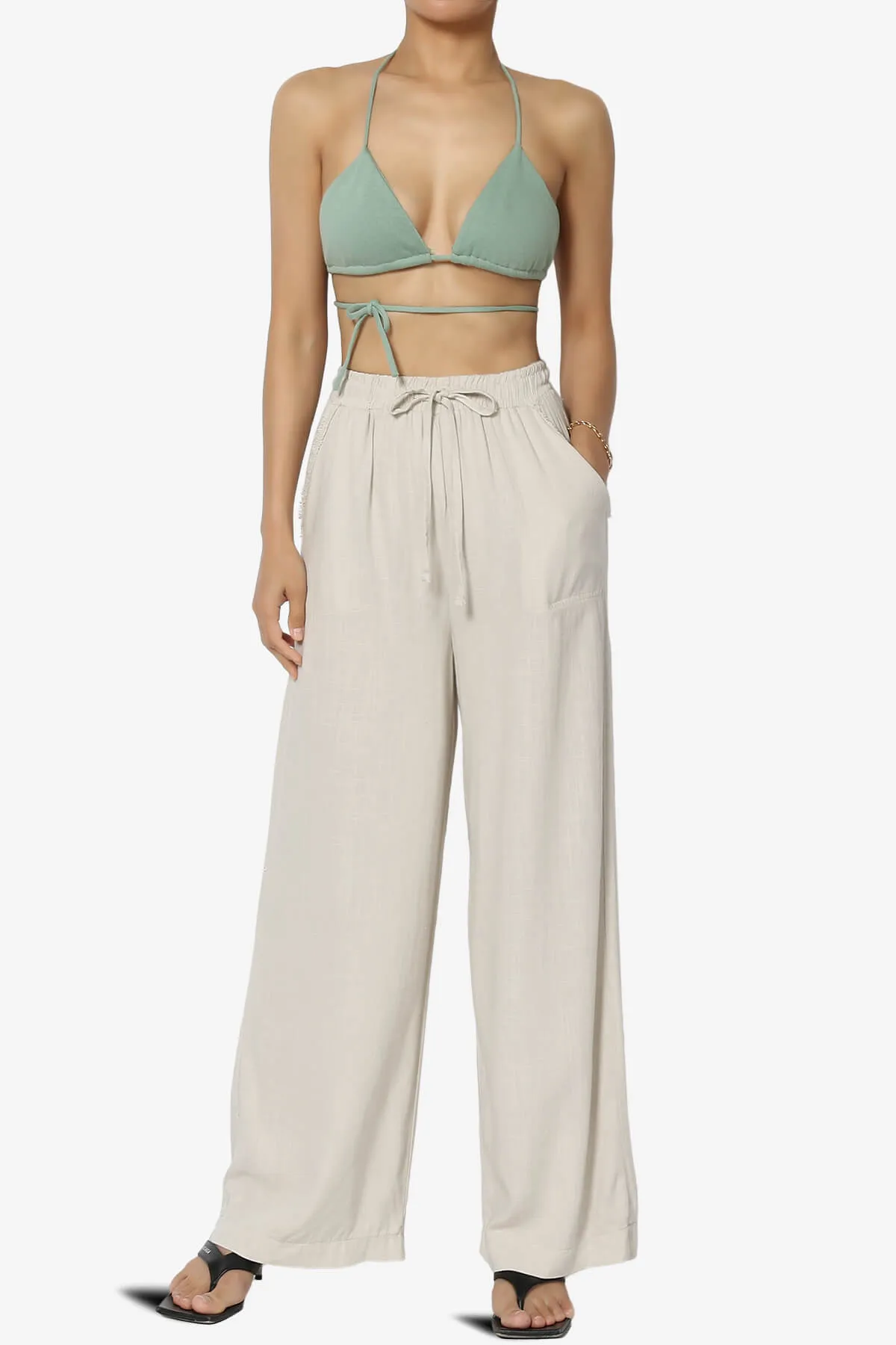 Jessica Drawstring Linen Pants