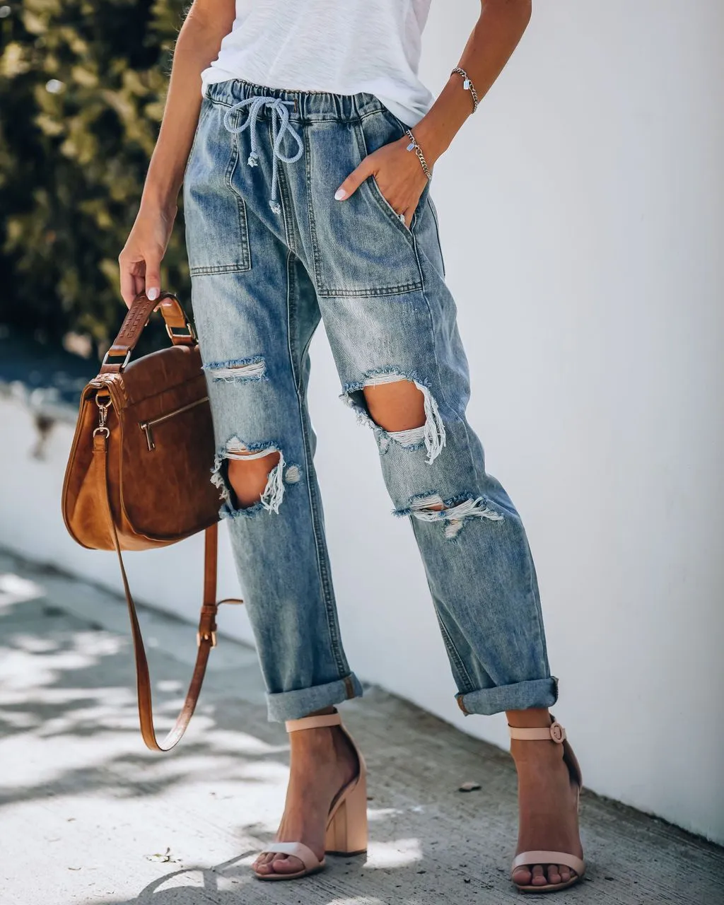 Kaiden Cotton Pocketed Denim Joggers
