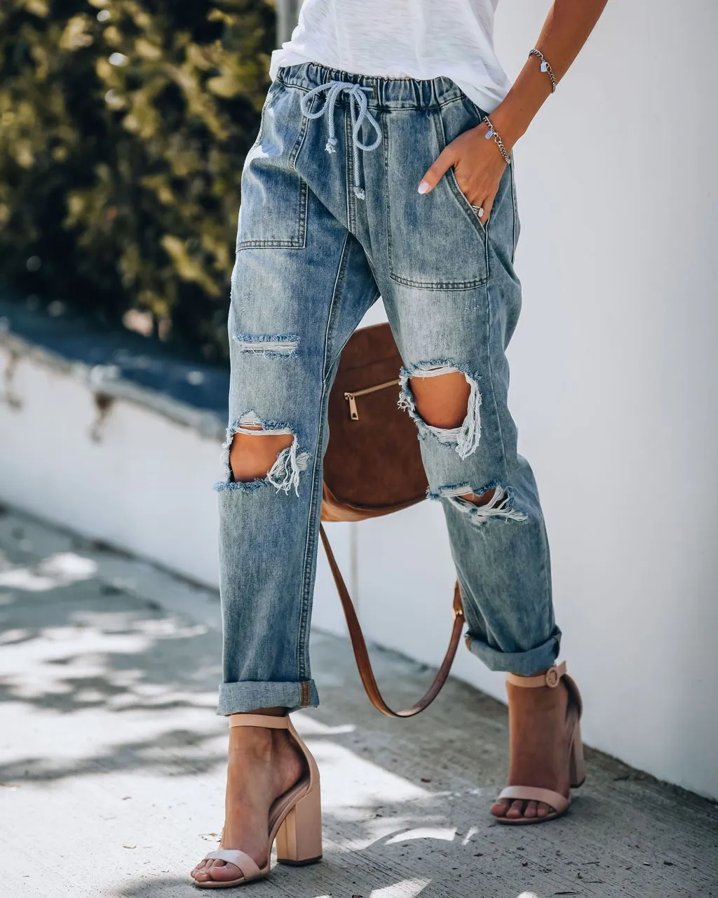 Kaiden Cotton Pocketed Denim Joggers