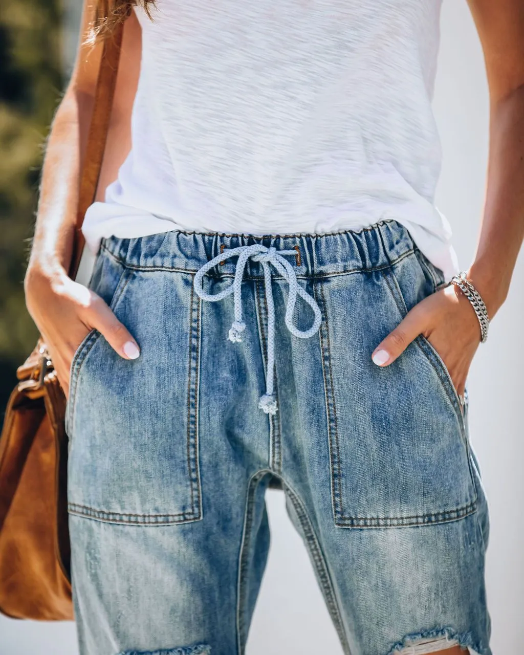 Kaiden Cotton Pocketed Denim Joggers