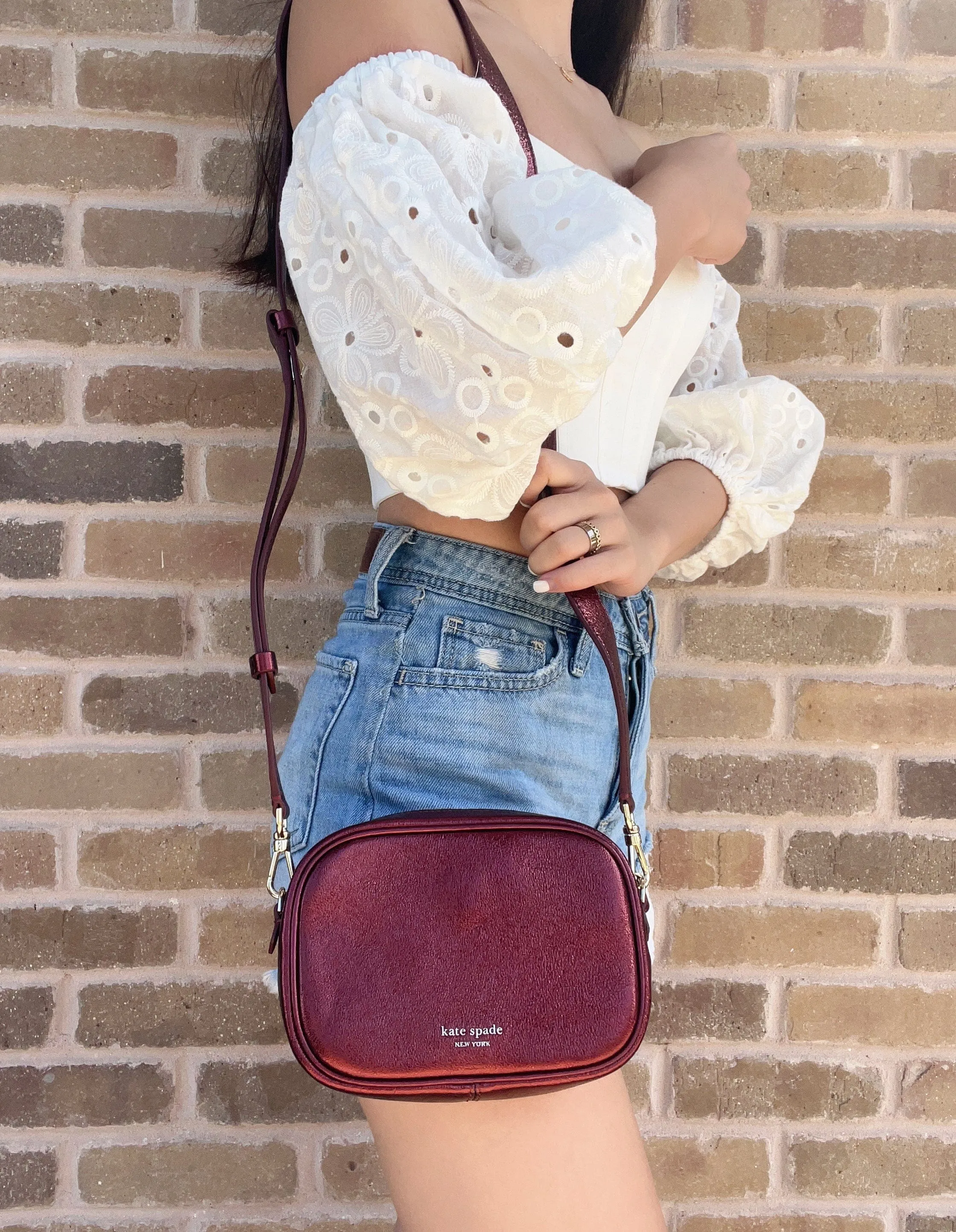 Kate Spade x Naomi Watanabe Small Camera Bag Crossbody Metallic Red Multi