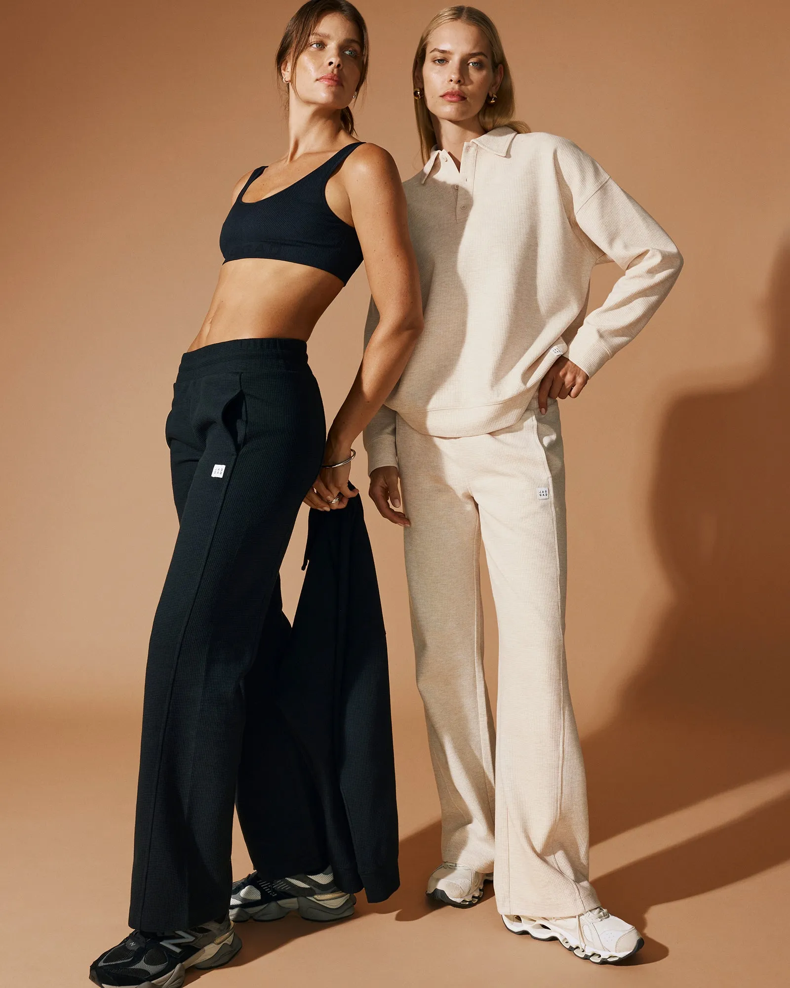 KEPLER WIDE LEG WAFFLE PANT OATMEAL