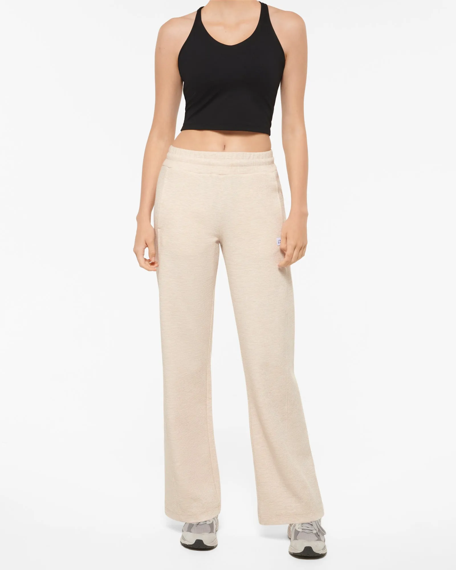 KEPLER WIDE LEG WAFFLE PANT OATMEAL