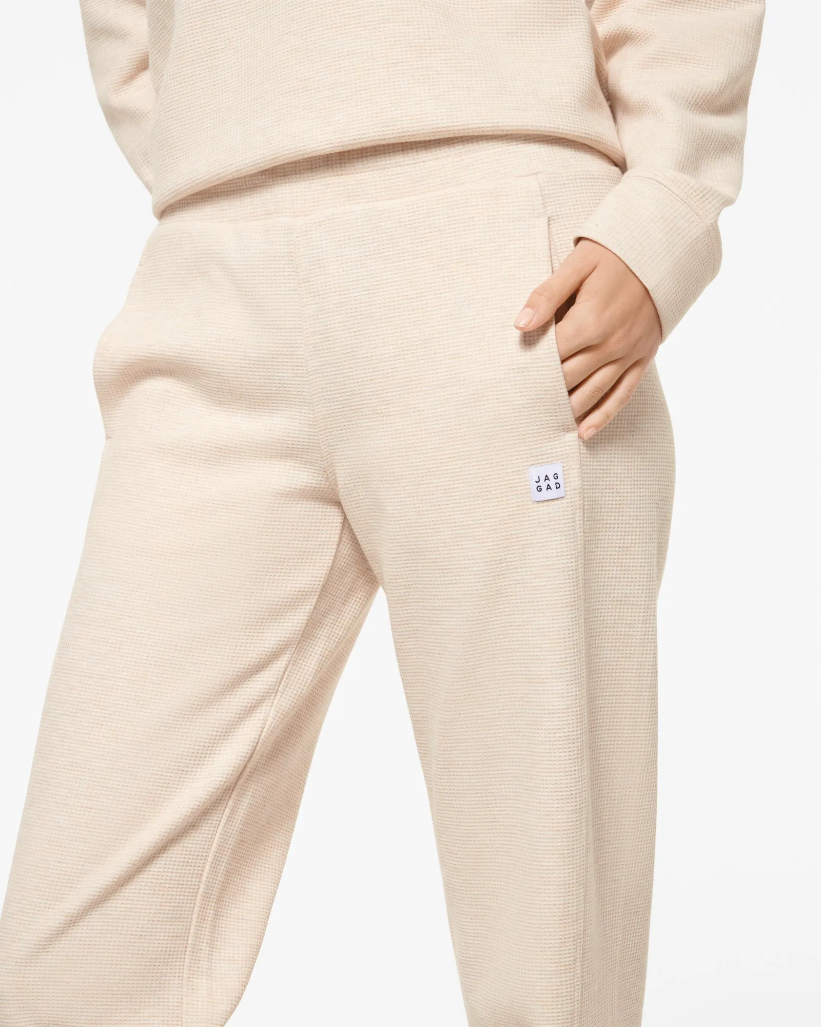 KEPLER WIDE LEG WAFFLE PANT OATMEAL