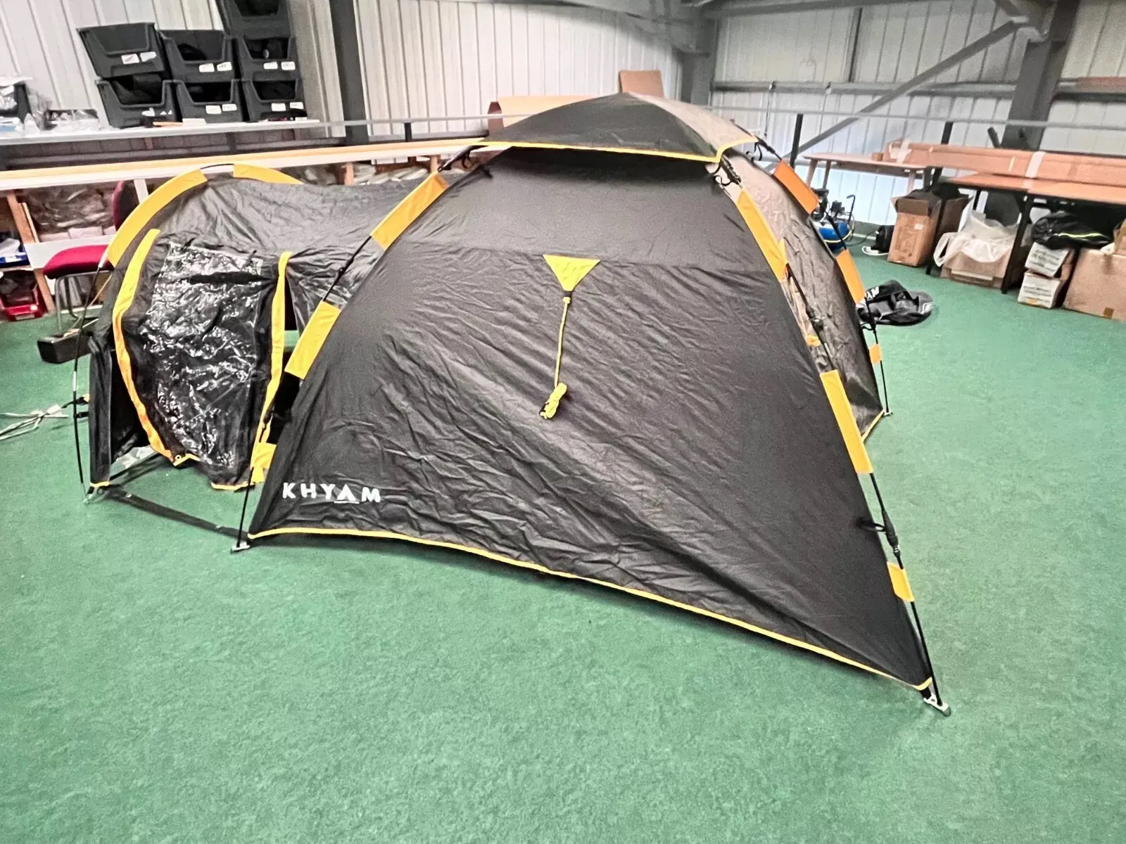 Khyam Biker 2/3 Person Tent in Black with Yellow Trim