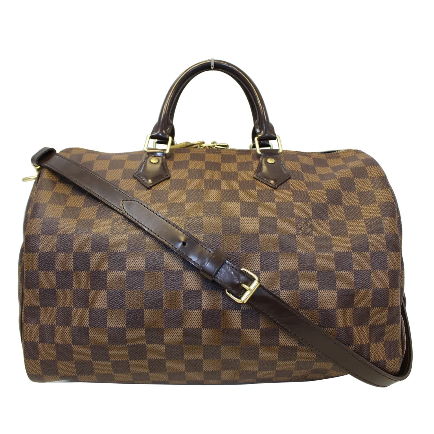 LOUIS VUITTON Damier Ebene Speedy 35 Bandouliere Shoulder Bag