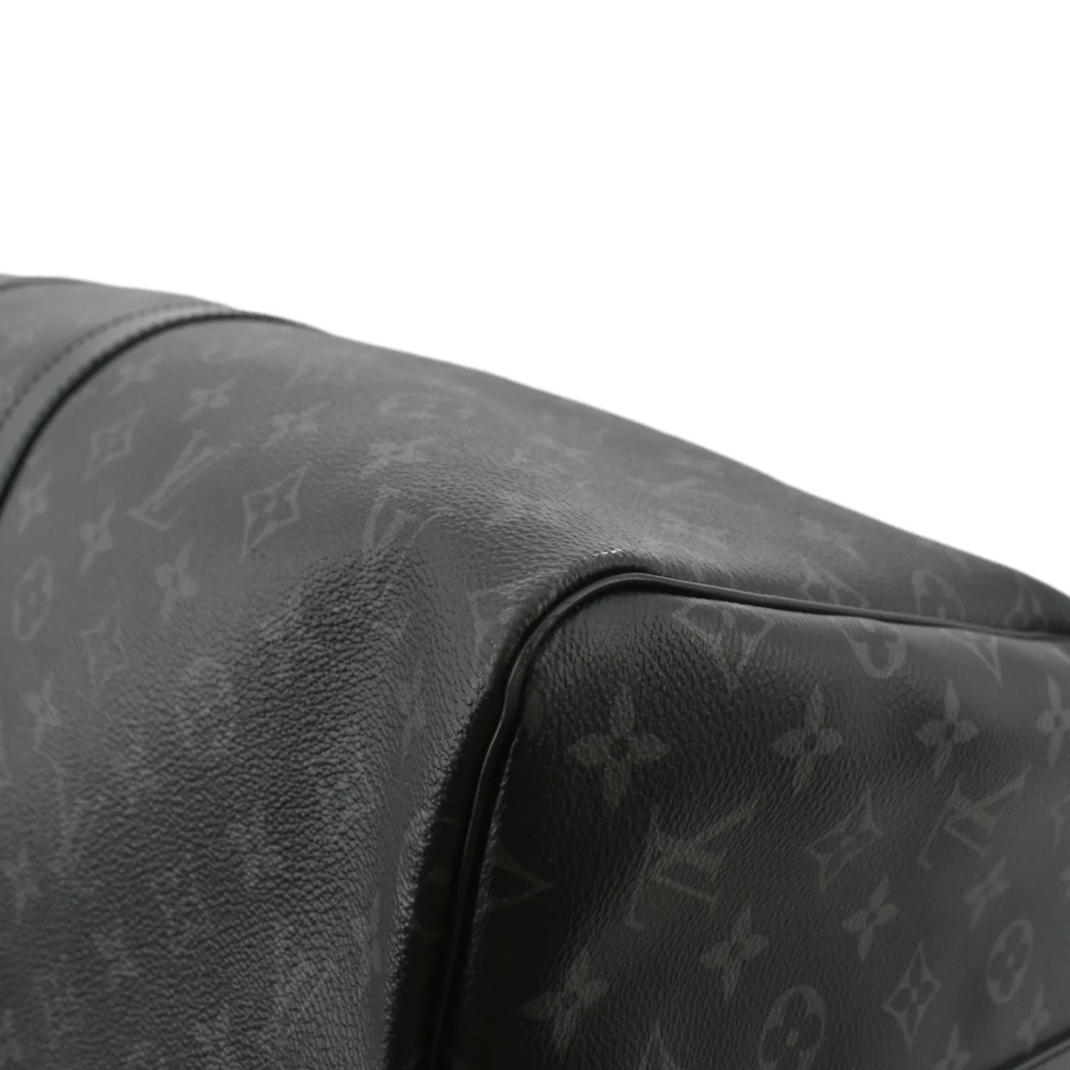 LOUIS VUITTON Keepall 55 Bandouliere Monogram Eclipse Travel Bag Black