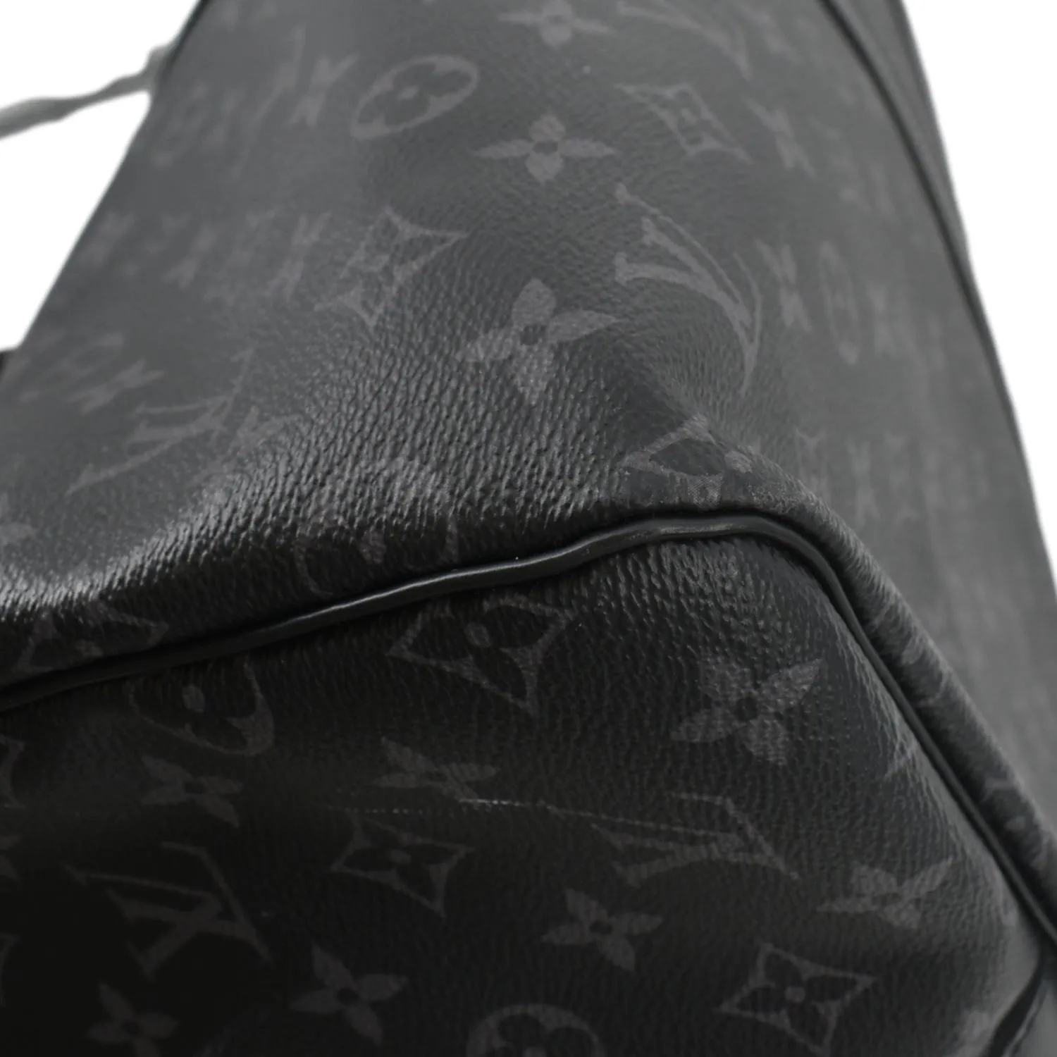 LOUIS VUITTON Keepall 55 Bandouliere Monogram Eclipse Travel Bag Black