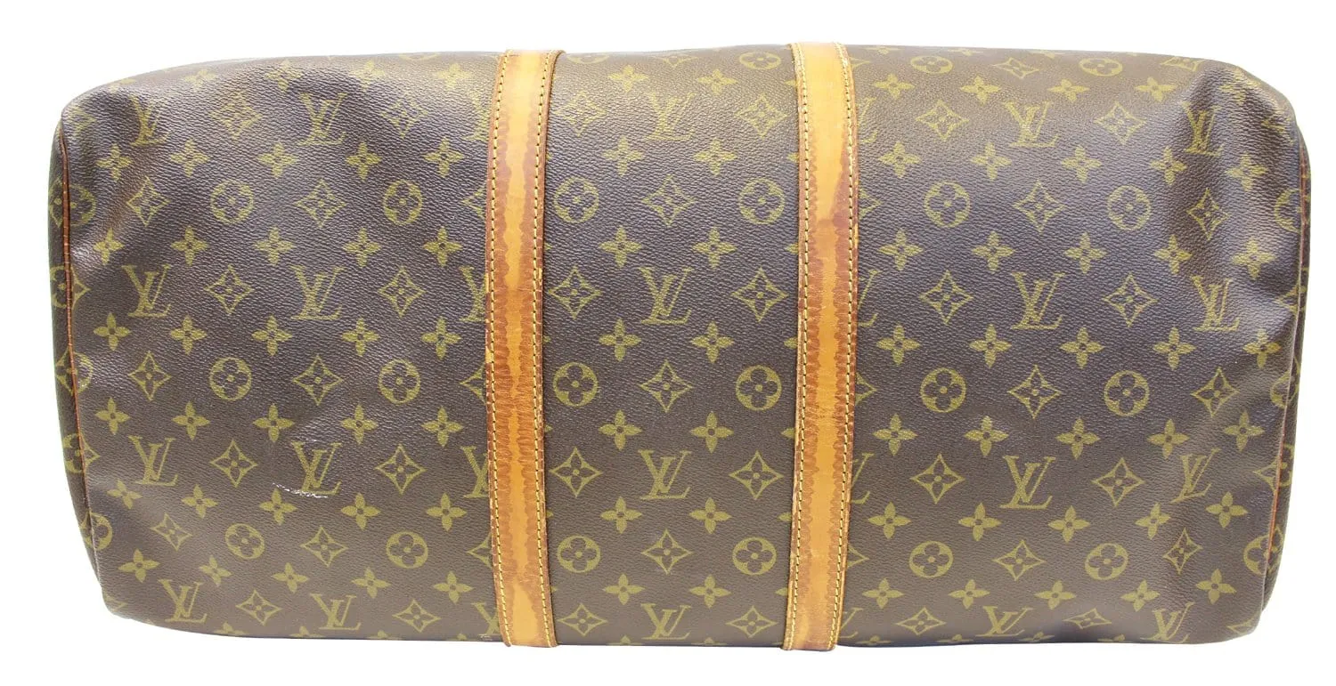 LOUIS VUITTON Monogram Canvas Keepall 55 Boston Bag