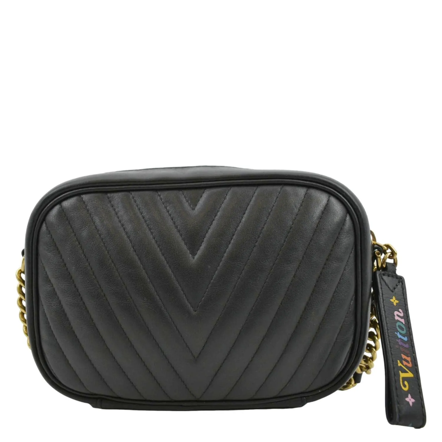 LOUIS VUITTON New Wave Quilted Leather Camera Bag Black