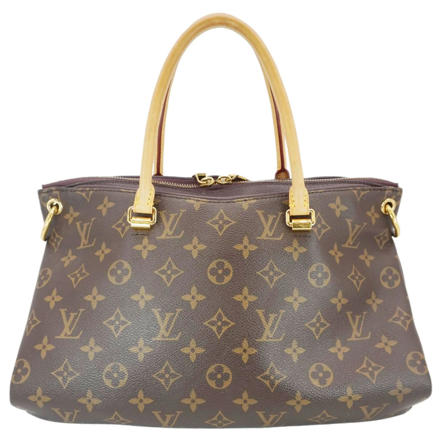 LOUIS VUITTON Pallas MM Monogram Canvas Shoulder Bag Brown