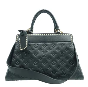 LOUIS VUITTON Vosges MM Empreinte Leather Shoulder Bag Black